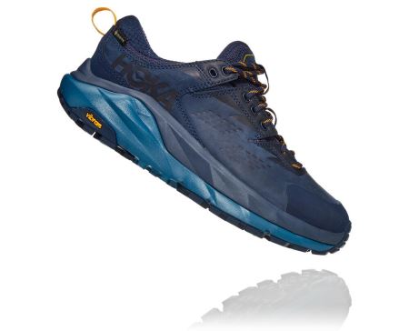 Hoka One One Kaha Low GORE-TEX Dama - Bocanci Munte Negrii / Albastri | RO-0wD6C5V